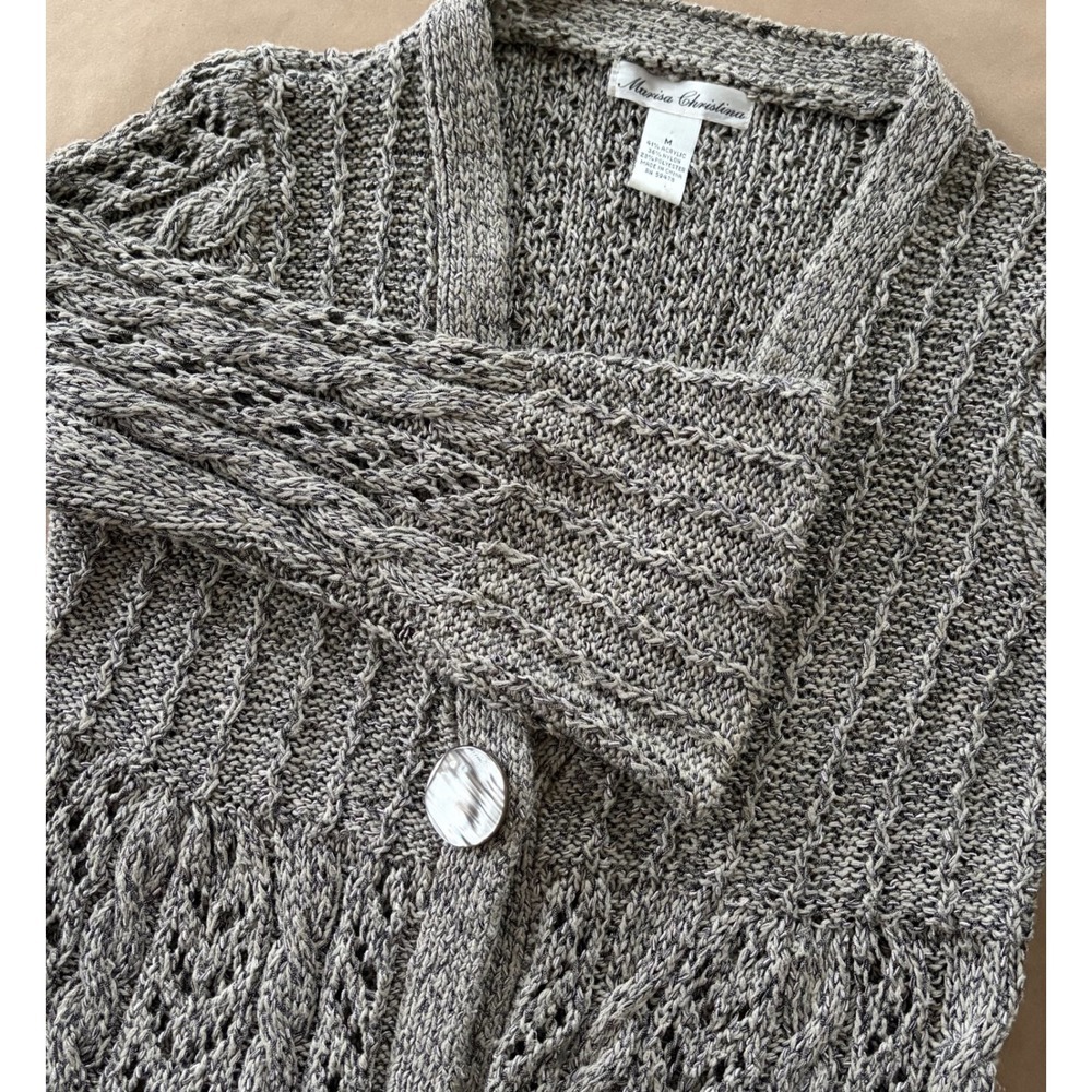 Marisa Christina Single Button Cardigan Sweater Womens Medium Grandma‎ Boho Y2K